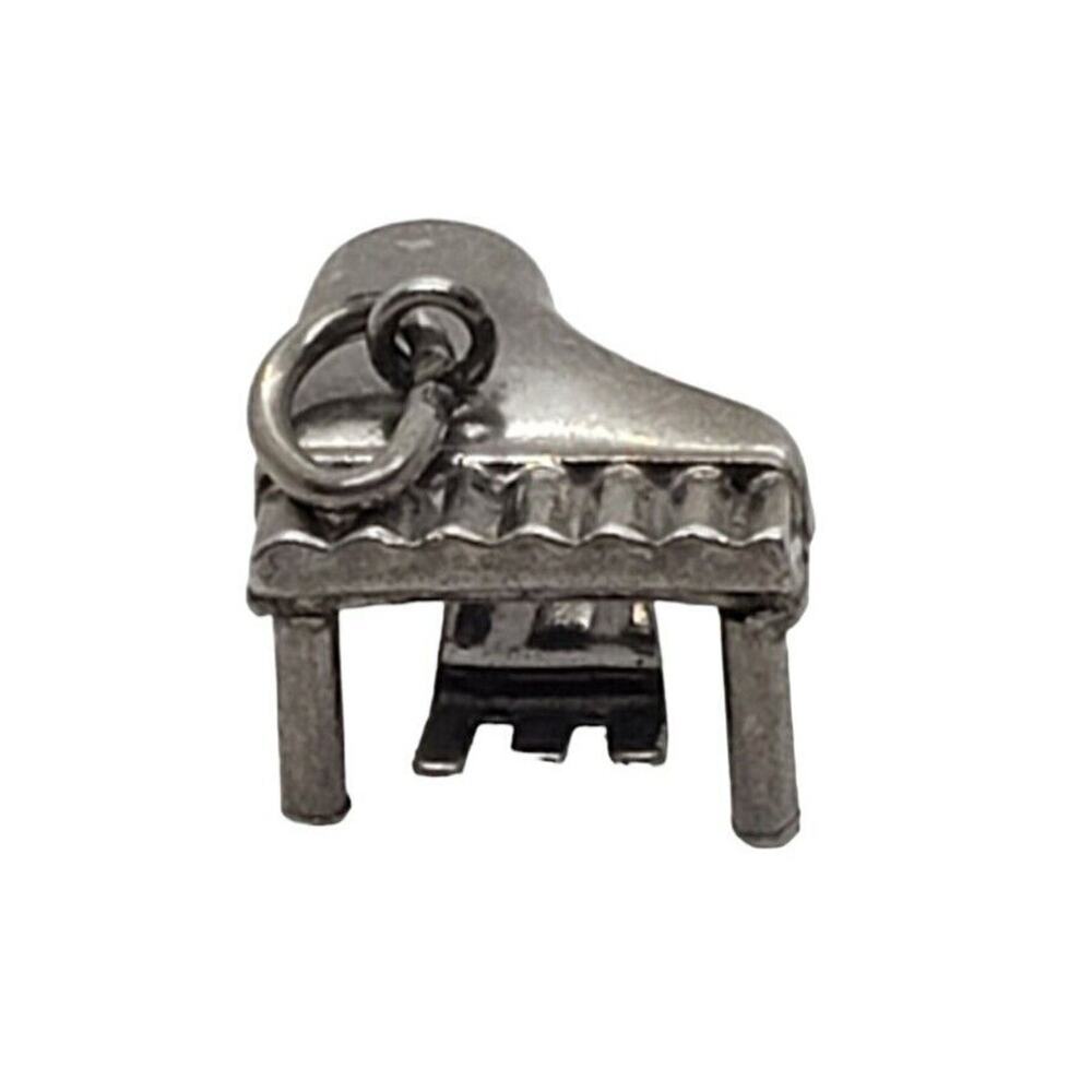 Vintage Charm Grand Piano 3D Sterling Silver Pendant Music Classic Musical